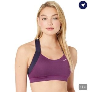 Brooks Sports Bra Purple Molded Cups Criss Cross Comfort Straps Women's Small